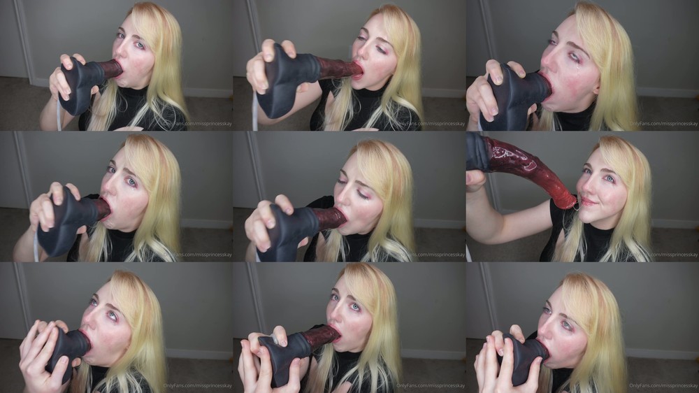 MissPrincessKay - Monster Dildo Deepthroat - Scene Screenshots