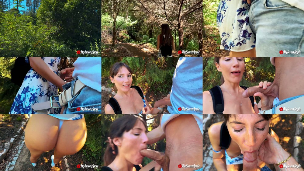 MySweetApple - Flashing And Sucking Cock In Nature - Scene Screenshots