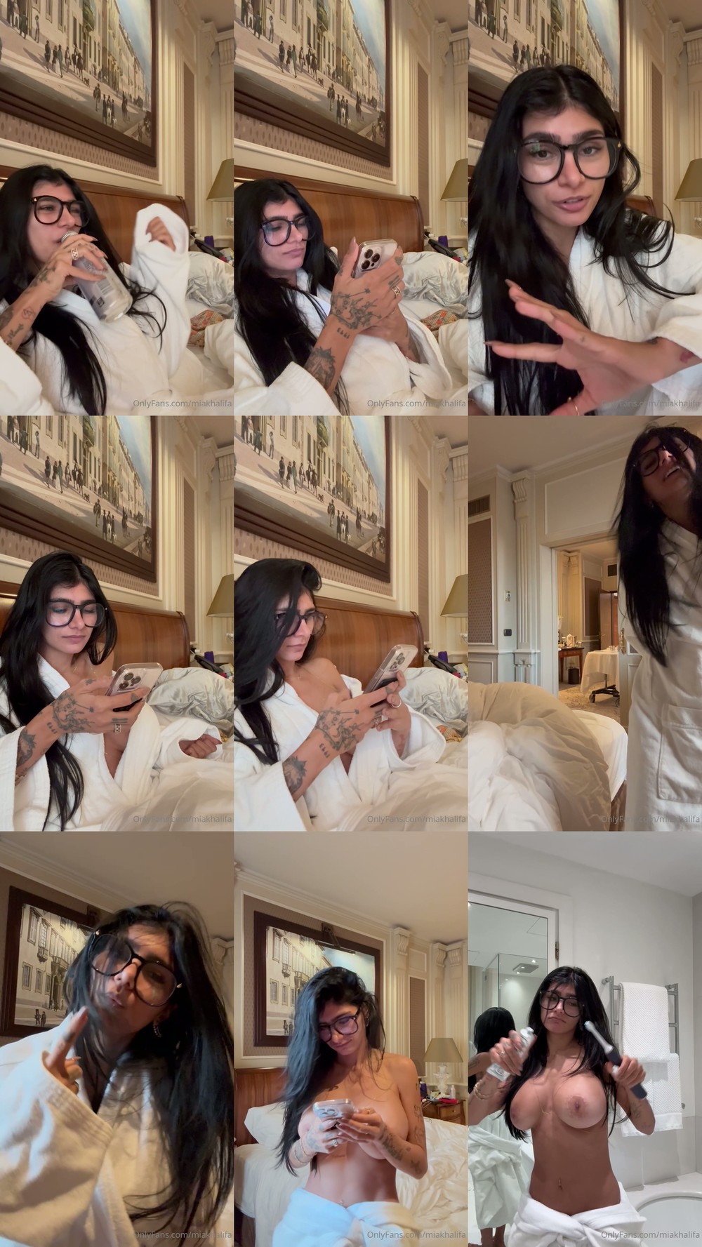 Scene screenshots from Mia Khalifa - Shaking My Tits, Grinding My Hips, Nips Outtt, Booty Poppinggg + Glasses On (OnlyFans)