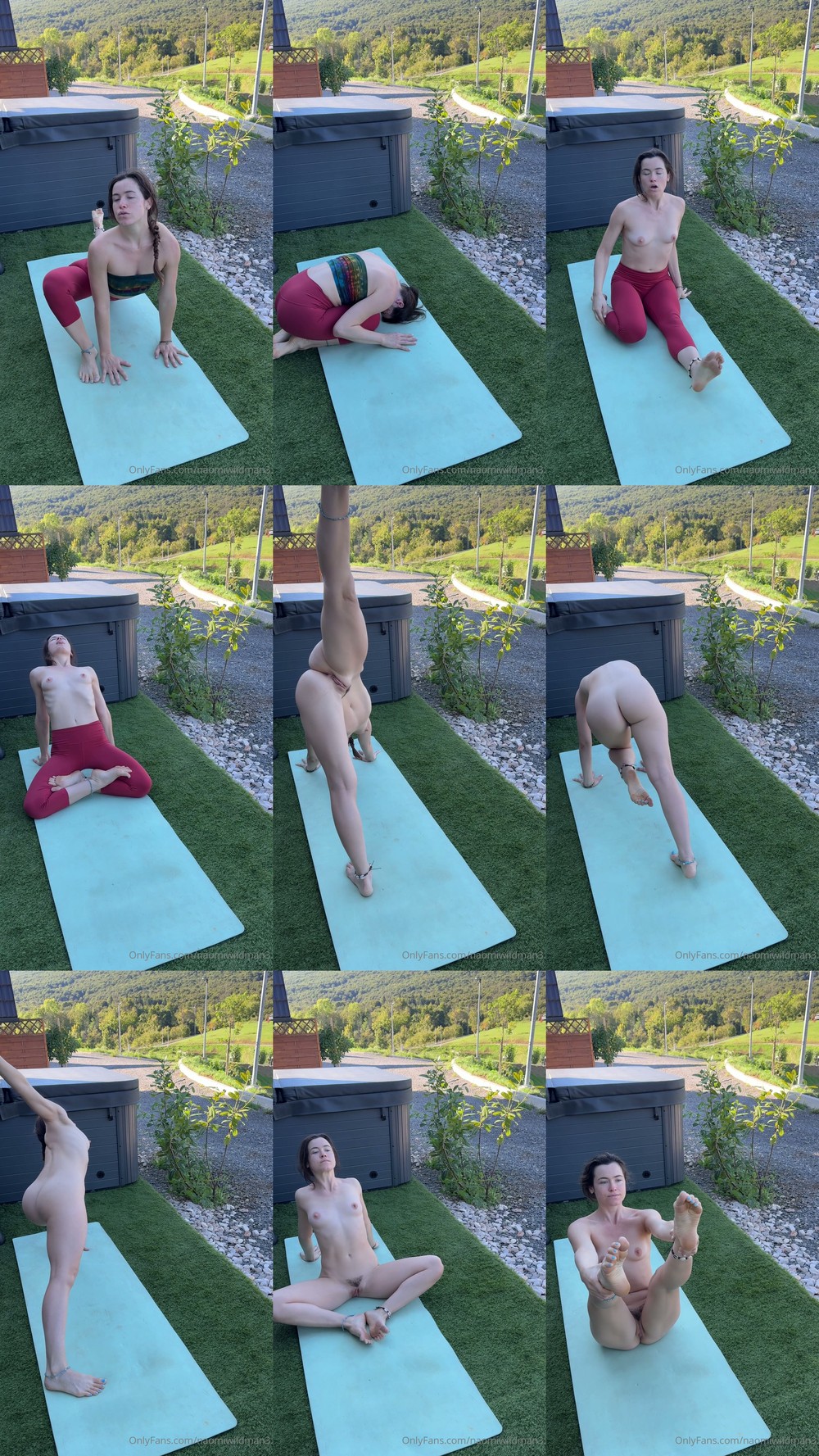 Scene screenshots from Naomi Wildman (naomiwildman3) - Naked Outdoor Yoga Flow (OnlyFans)