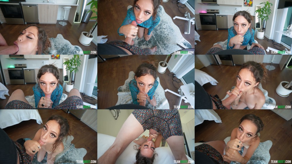 Scene screenshots from Laya Rae - Cutie with Braces Is A Sloppy Little Cocksucker (ThisGirlSucks, TeamSkeet)