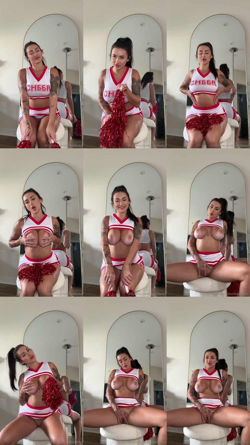 Scene screenshots from fairyysexxyy aka Aubrey - Cheerleader Outfit (OnlyFans)