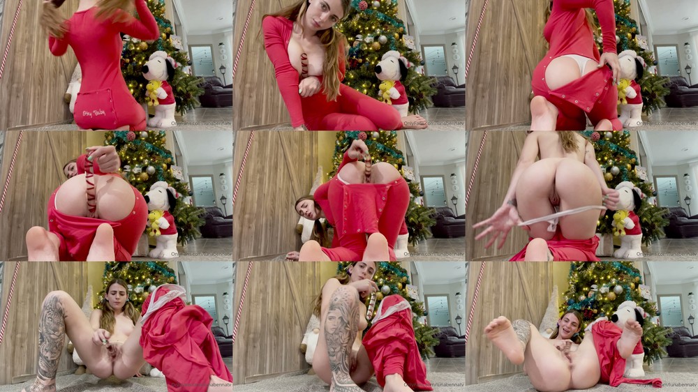 Scene screenshots from LunaBenna - Candy Cane Dildo Fuck (OnlyFans)