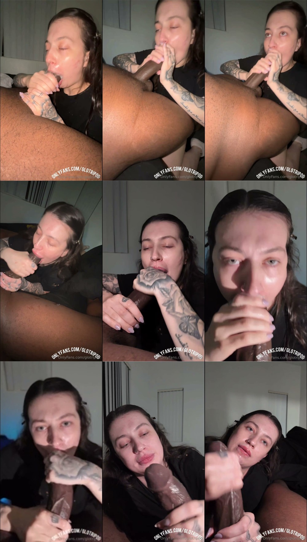 Scene screenshots from GloTripod - Bianca Throat Stuffing Her Mouth (OnlyFans)
