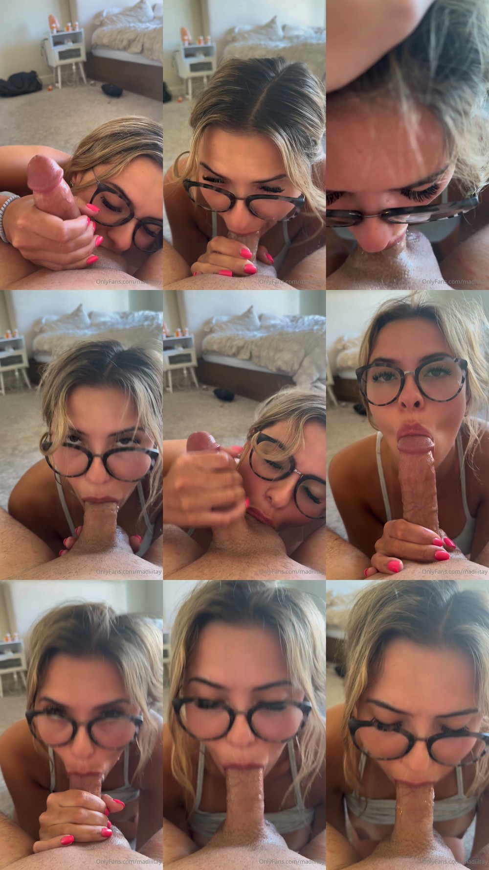 Scene screenshots from Madiiitay - PPV Glasses Blowjob (OnlyFans)