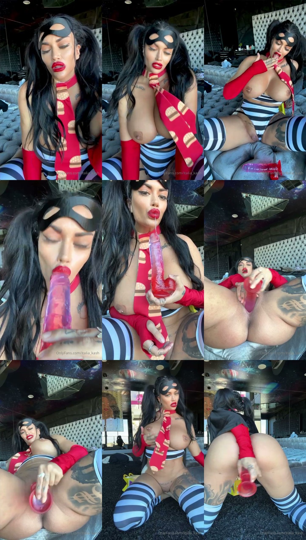 Scene screenshots from Toochi Kash (Italia Kash) - Dildo Solo (OnlyFans)