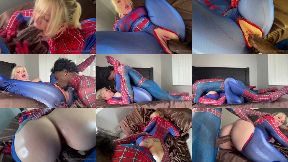 Scene screenshots from Damion Dayski - Becky Crocker Spider Man Cosplay BBC Fucking (OnlyFans)