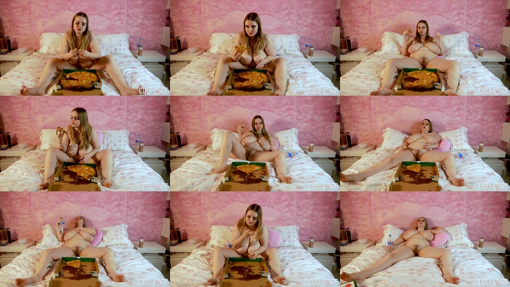 Scene screenshots from Codi vore (codivore) - Eats An Entire Stuffed Crust Pizza (OnlyFans)