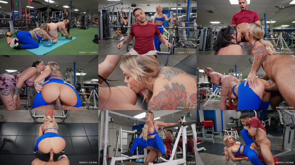 Scene screenshots from Kali Roses, Madalina Moon -  Gym Sluts Put on A Public Show (BrazzersExxtra, Brazzers)