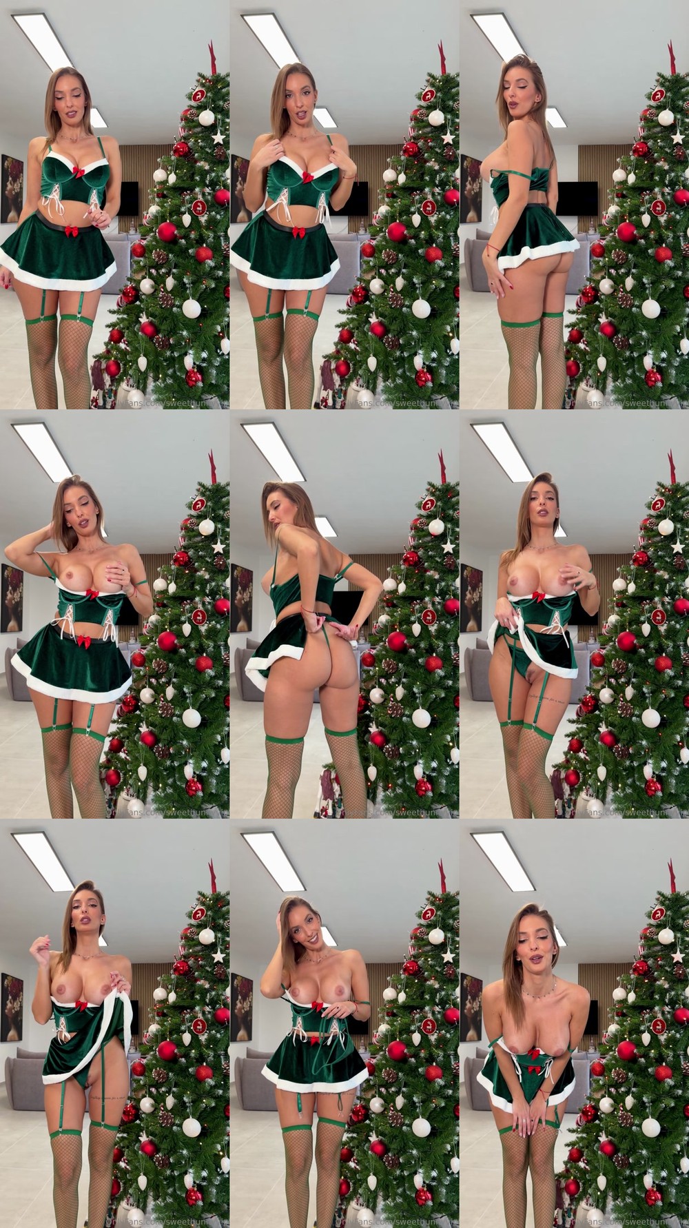 Scene screenshots from SWEET BUNNY - Naughty Christmas Party JOI: I Catch Your Bulge & Drain It + Cum Countdown! Panties for Your Mess! (OnlyFans)