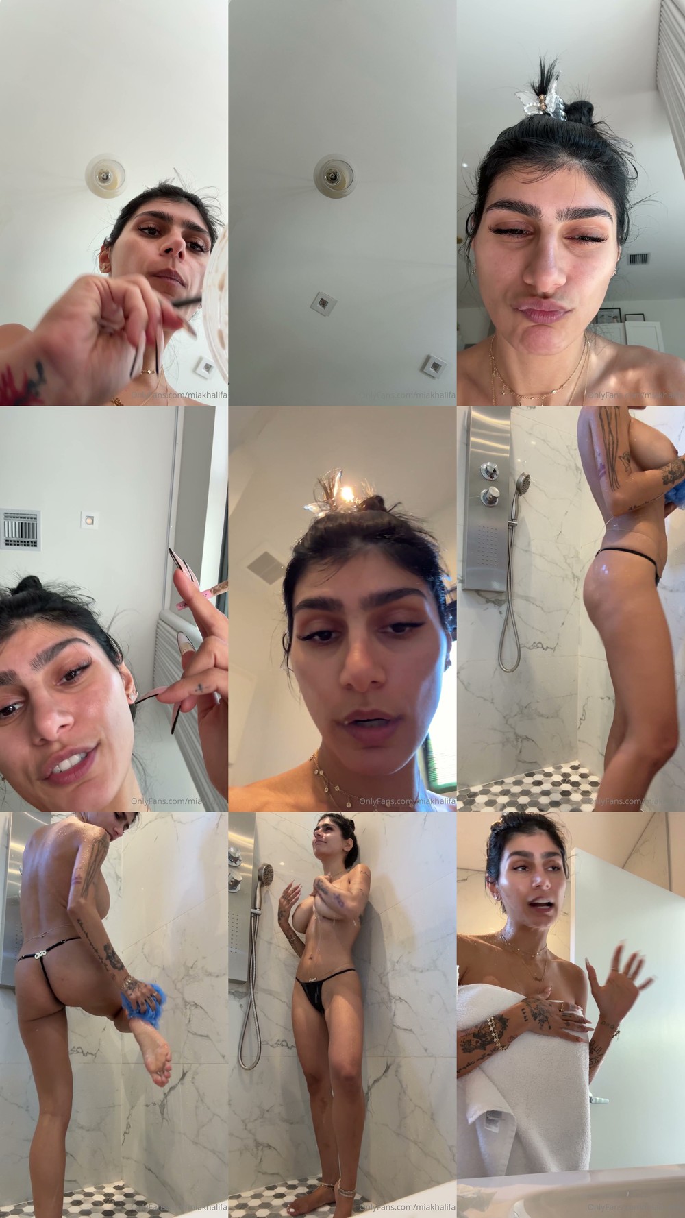 Scene screenshots from Mia Khalifa - Shower (OnlyFans)