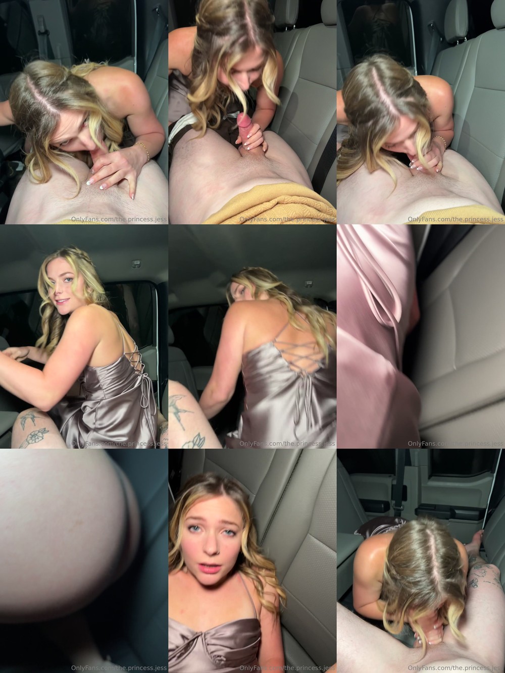 Scene screenshots from Jessnjamez - Bridesmaid Slips Out From The Weddinging For A Backseat Quickie (OnlyFans)