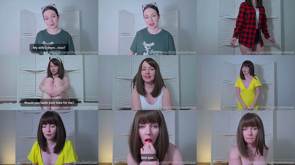 Scene screenshots from Tinyfeettreat (thetinyfeettreat) - The Housemaid Part 1: Reluctant Self Worship and Handjob (OnlyFans)