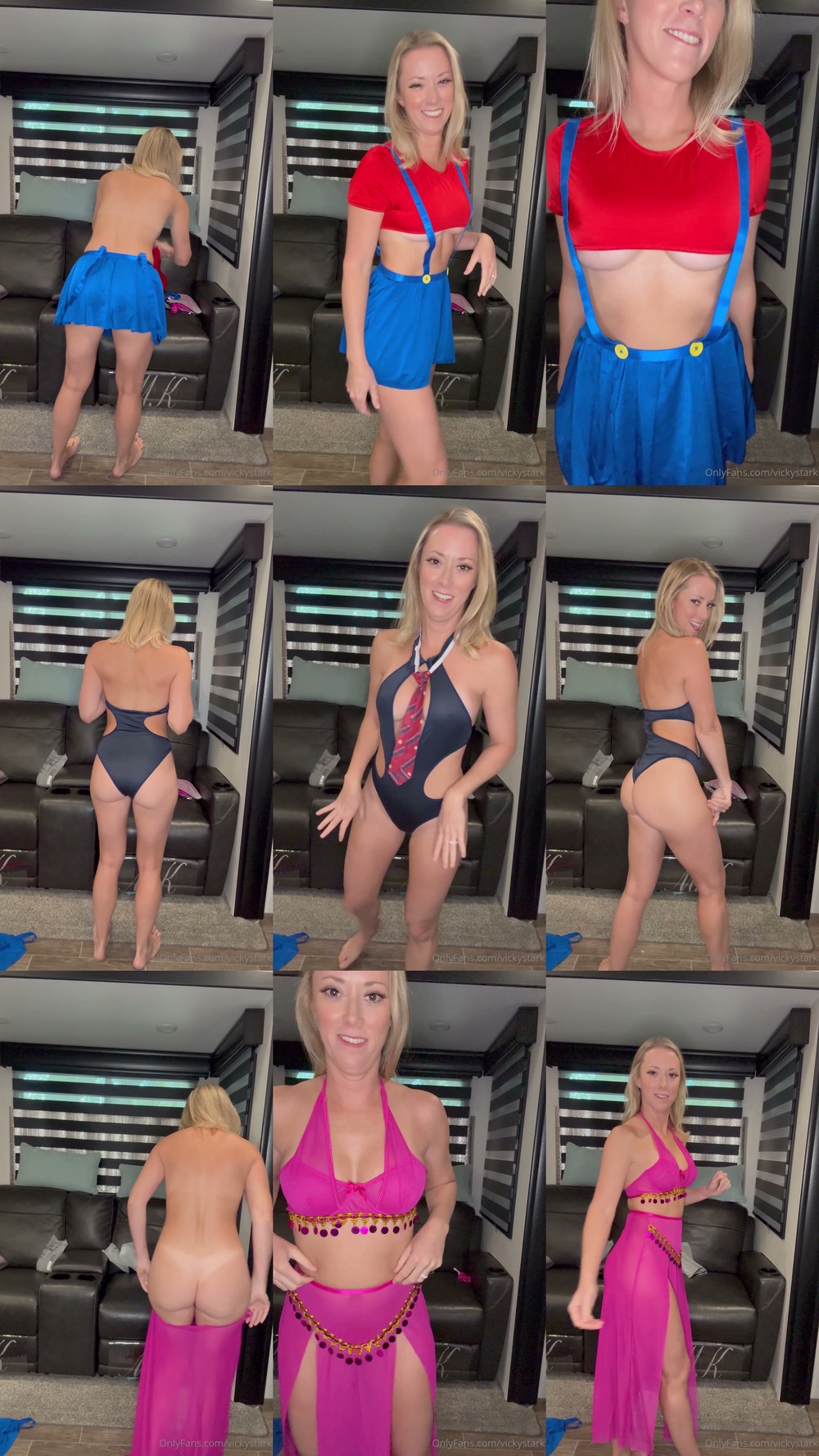 Scene screenshots from Vicky Stark - Costume Try-On (OnlyFans)