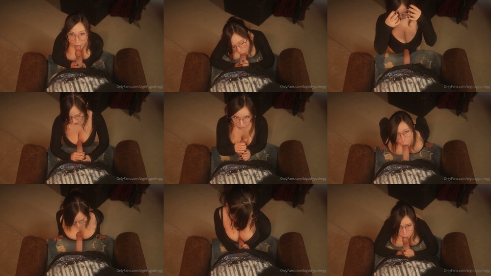 Scene screenshots from bigtittygothegg - Pov Your Shy Gf Finally Gives You A Blowjob For The First Time On Valentines Day (OnlyFans)