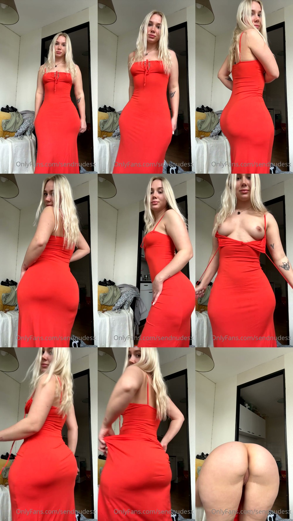 Scene screenshots from sendnudesx - Red Dress (OnlyFans)