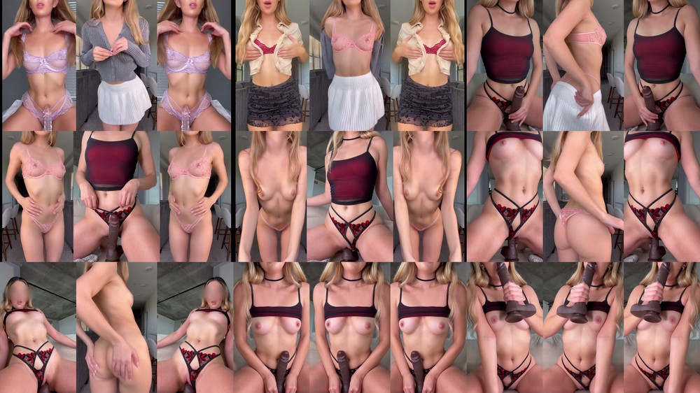 Scene screenshots from Avazev - Striptease And Dildo Riding (OnlyFans)