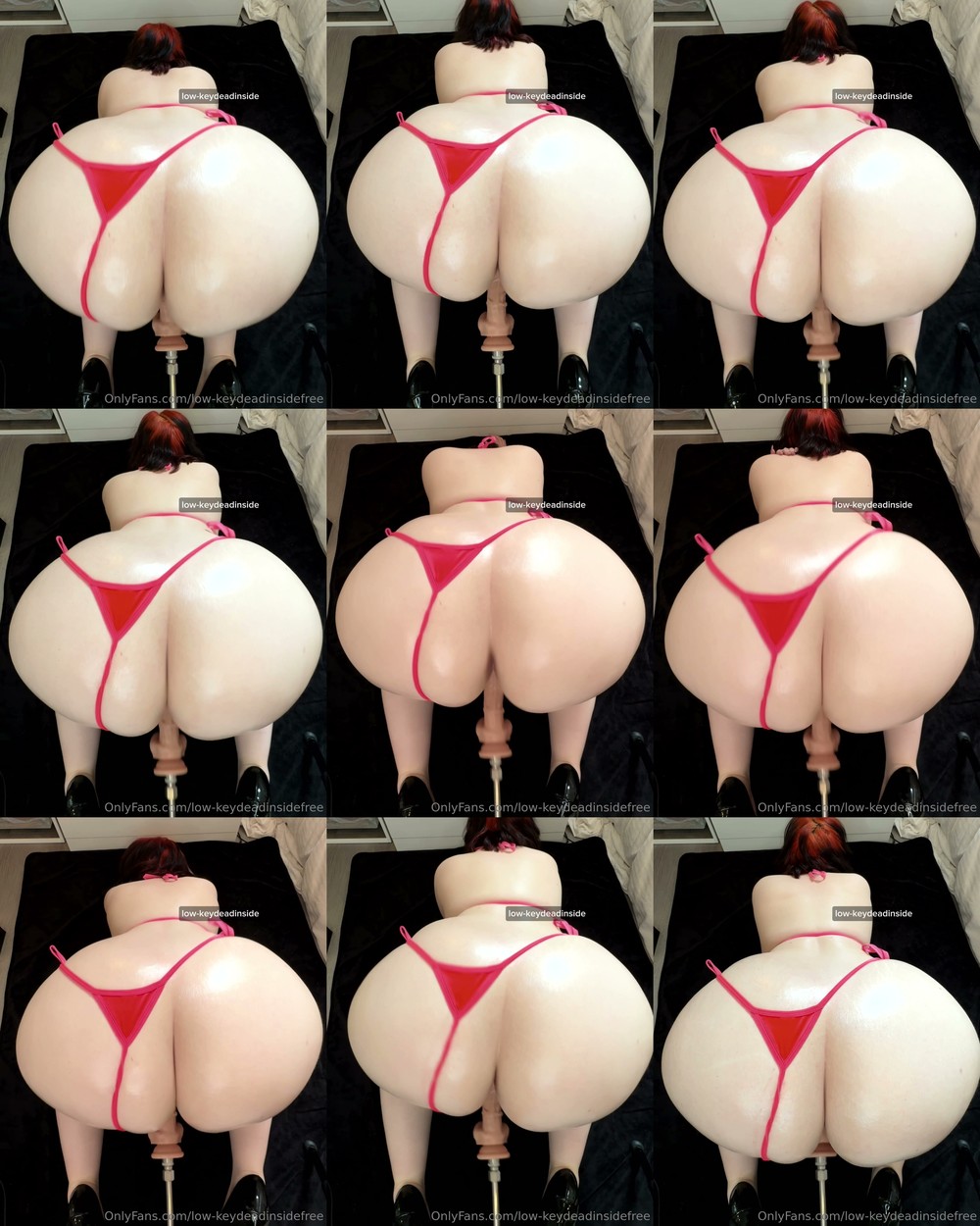 Scene screenshots from Low-keydeadinside (lowkeydeadinside) - Sex Machine POV Doggystyle Late Valentine's Day Video Oiled Ass (OnlyFans)