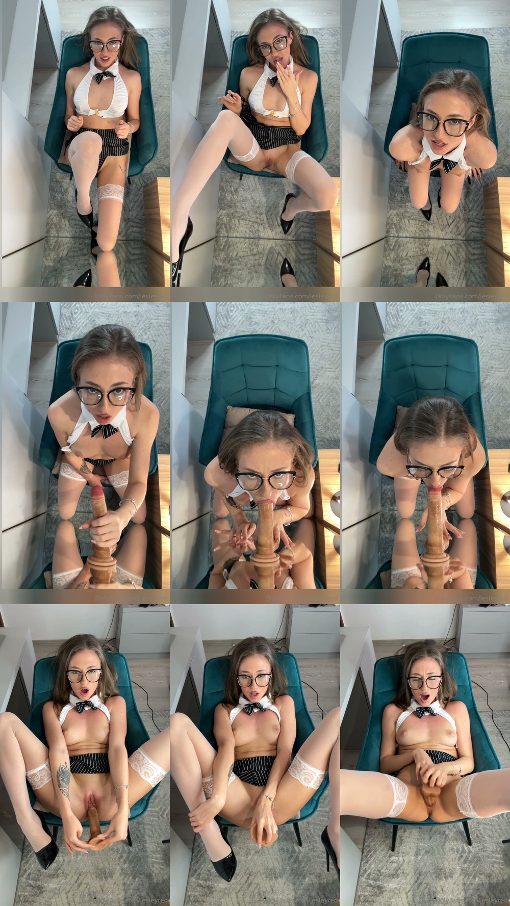 Scene screenshots from LesleyRed - Dildo Solo (OnlyFans)