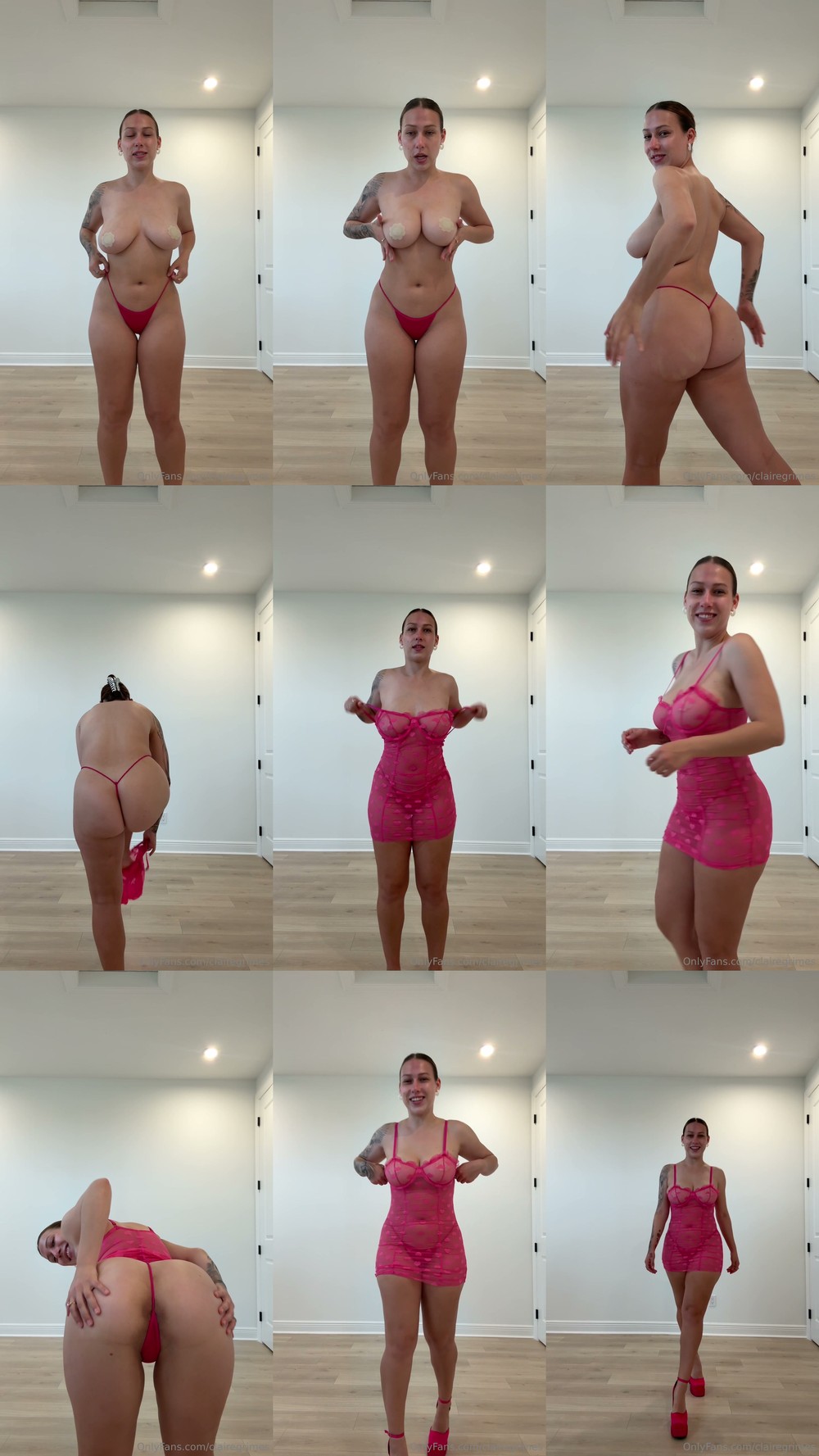 Scene screenshots from Claire Grimes - Pink See Through (OnlyFans)