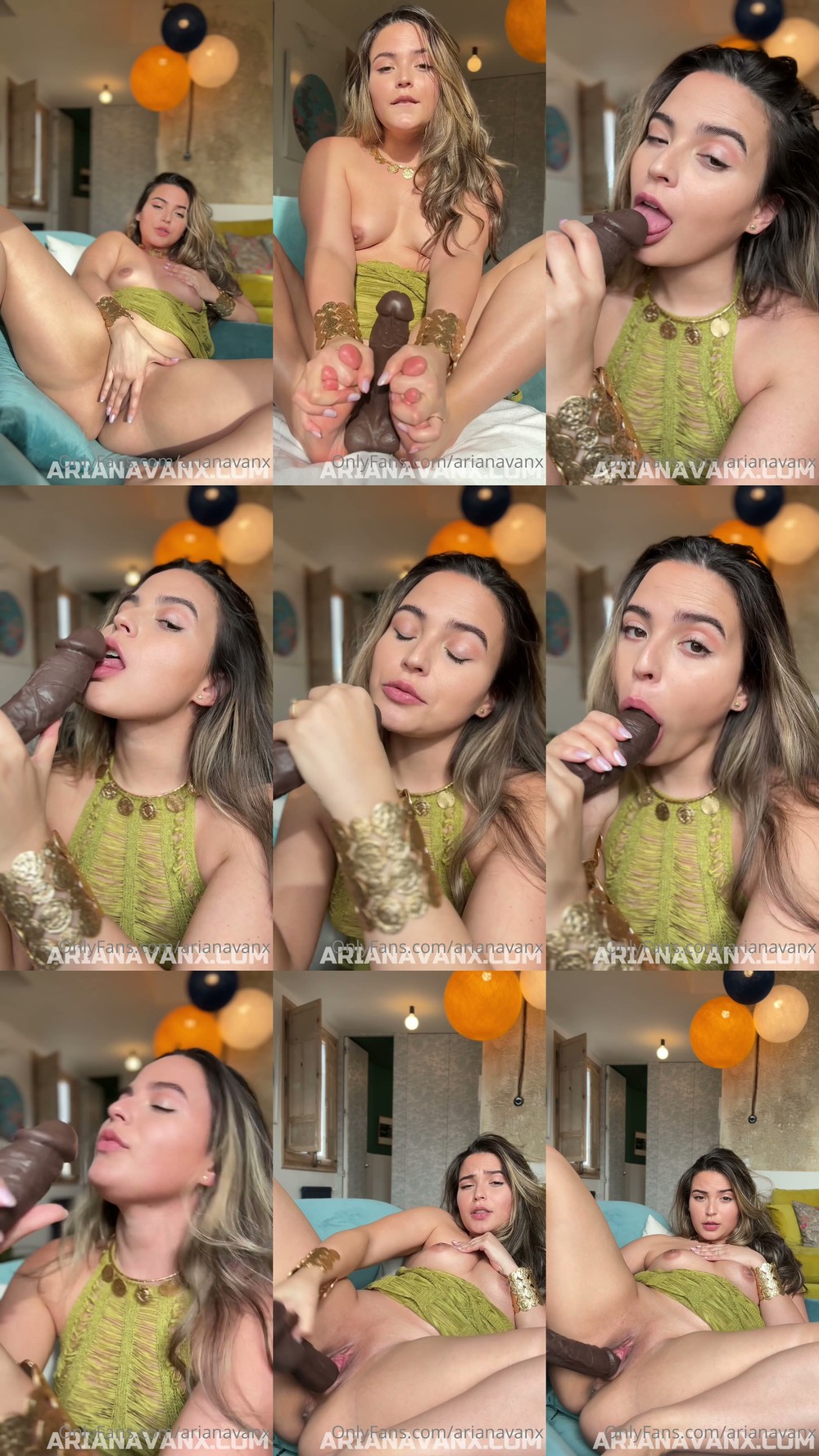 Scene screenshots from ArianaVanX - Dildo Solo (OnlyFans)