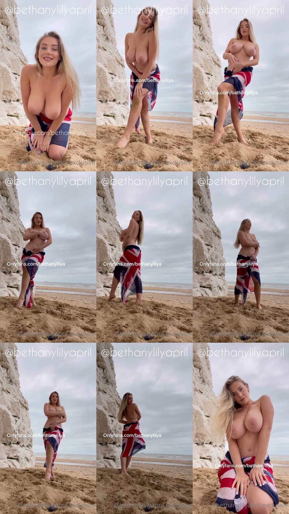 Scene screenshots from Beth Lily - Beach (OnlyFans)