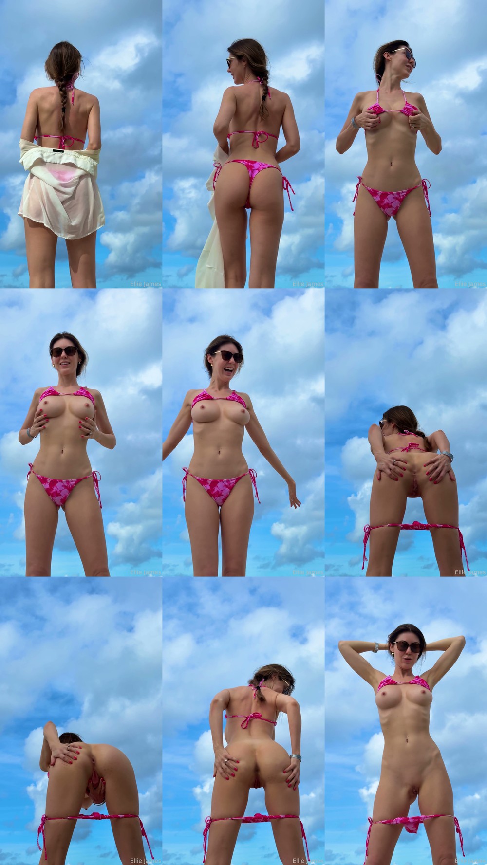 Scene screenshots from Lady In The Streets (elliejames) - Stripping on the Beach (OnlyFans)
