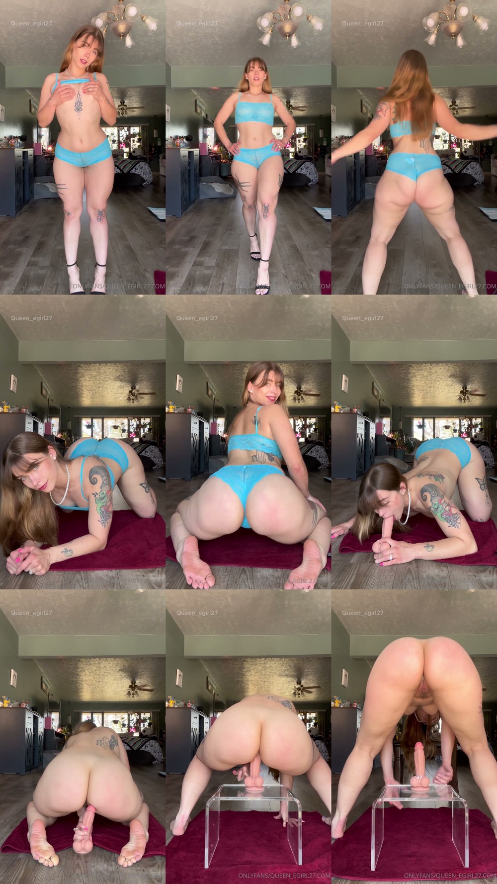 Scene screenshots from Queen_D (queen_egirl27) - Dildo Riding (OnlyFans)