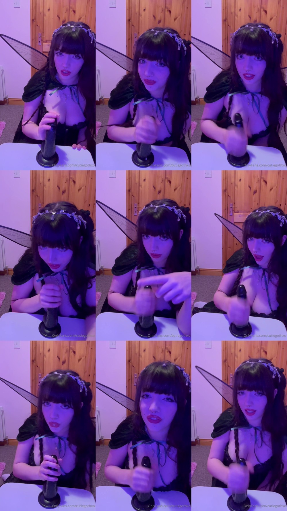 Scene screenshots from Cutiegothxo - Dildo Handjob (OnlyFans)
