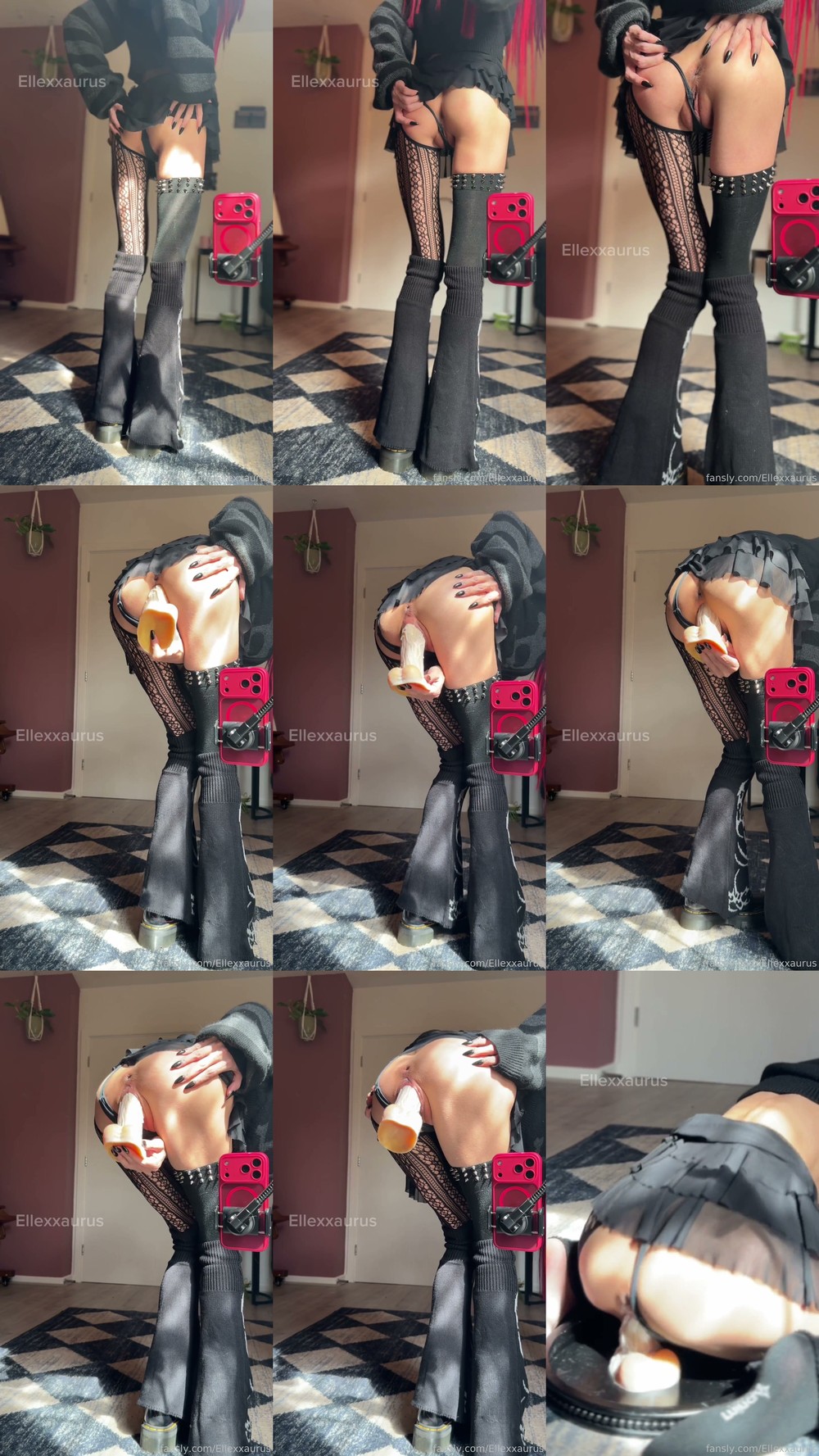 Scene screenshots from Ellasaurus23 (Ellexxaurus) - Dildo Fucking (OnlyFans)
