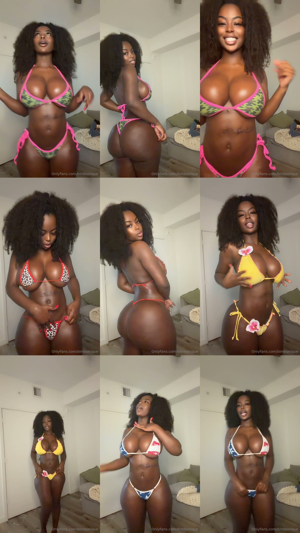 Scene screenshots from d4rkbarb1e (Adiza.sankofa, Adiza, Adiza Sankofa, Bimbonique) - Bikini Try On Haul (OnlyFans)