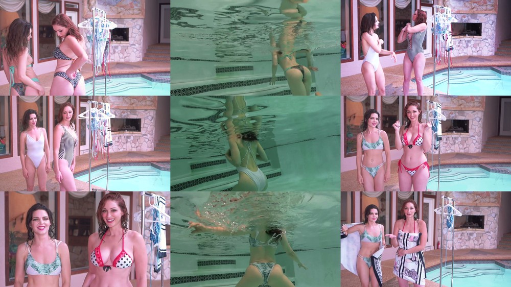 Scene screenshots from Carlotta Champagne - Underwater Bikini Try On Haul With Kristy Jessica (OnlyFans)