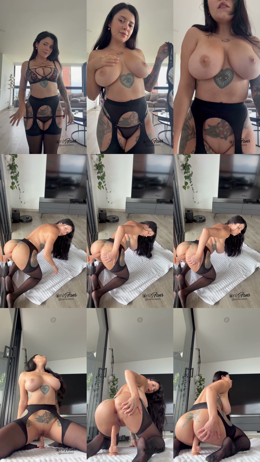 Scene screenshots from Sara Calixto (saracalixto, mariewana, Petitemarie, Coralinne) - Dildo Fucking (OnlyFans)