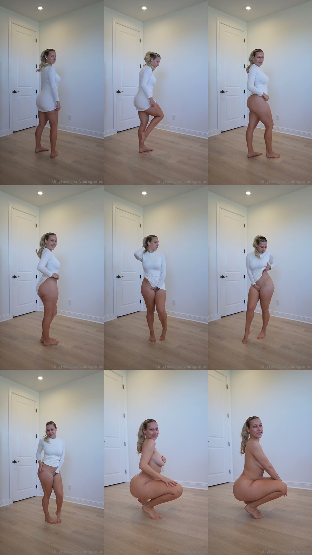 Scene screenshots from Claire Grimes - Almost Fully Naked, Can You Handle It (OnlyFans)