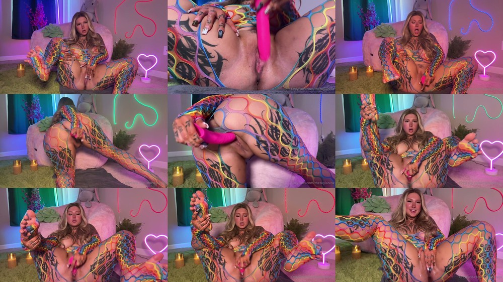 Scene screenshots from Skylar Vox - Rainbow Girl (OnlyFans)