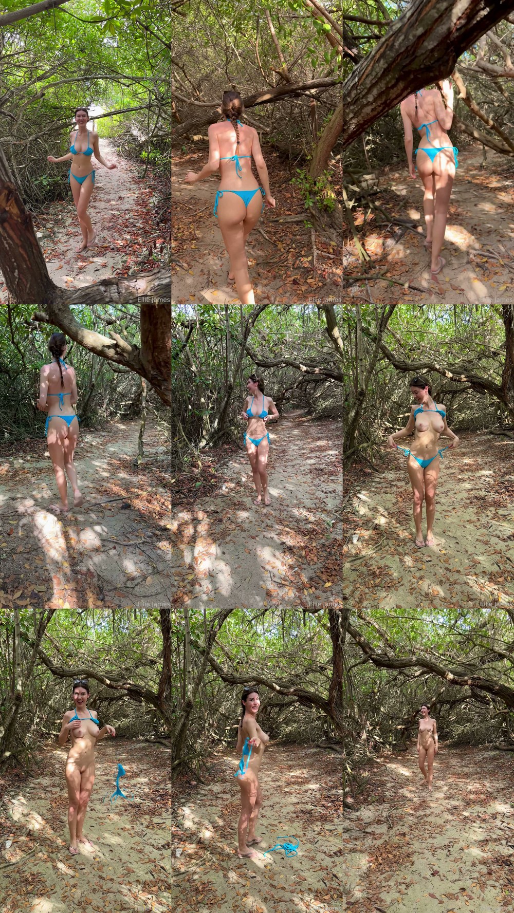 Scene screenshots from Lady In The Streets (elliejames) - Stripping On A Little Nature Walk In Aruba (OnlyFans)