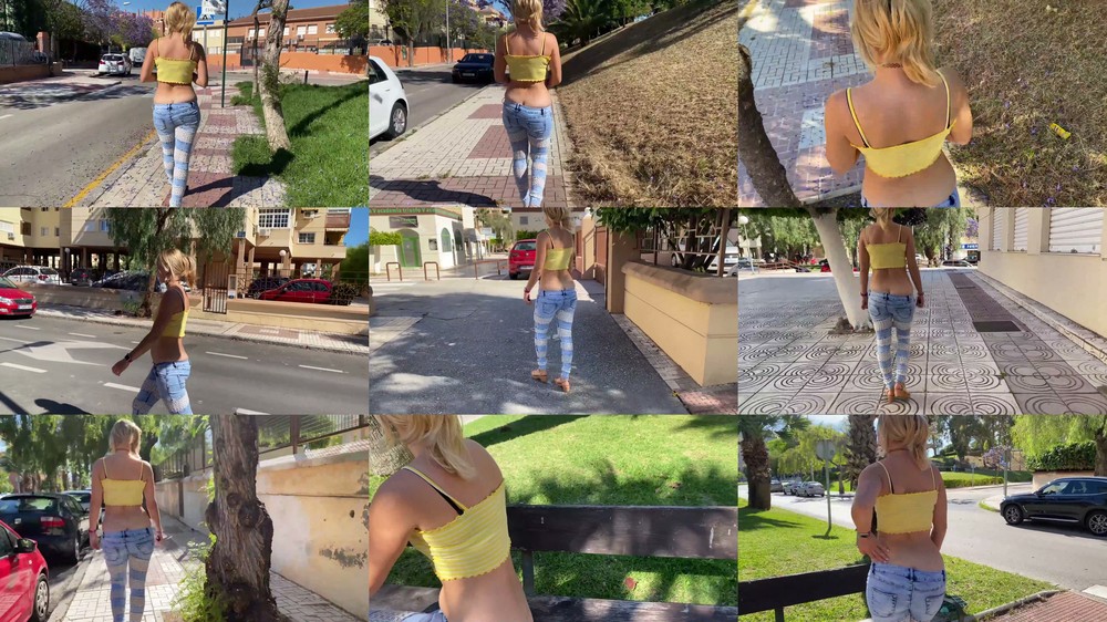 Scene screenshots from Iviroses - Walking In The Street With Buttcrack Showing (OnlyFans)