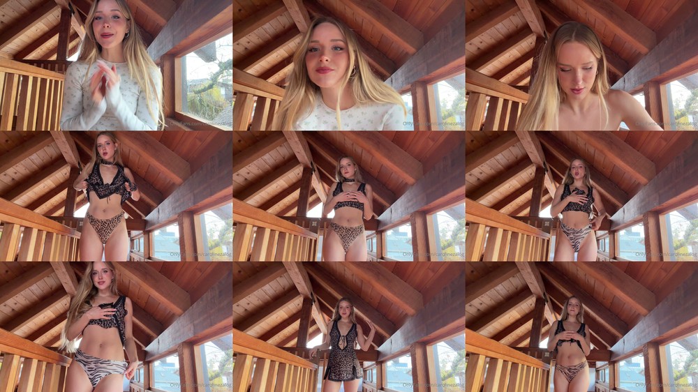 Scene screenshots from Caroline Zalog - Wood And Rain Try-On Haul (OnlyFans)