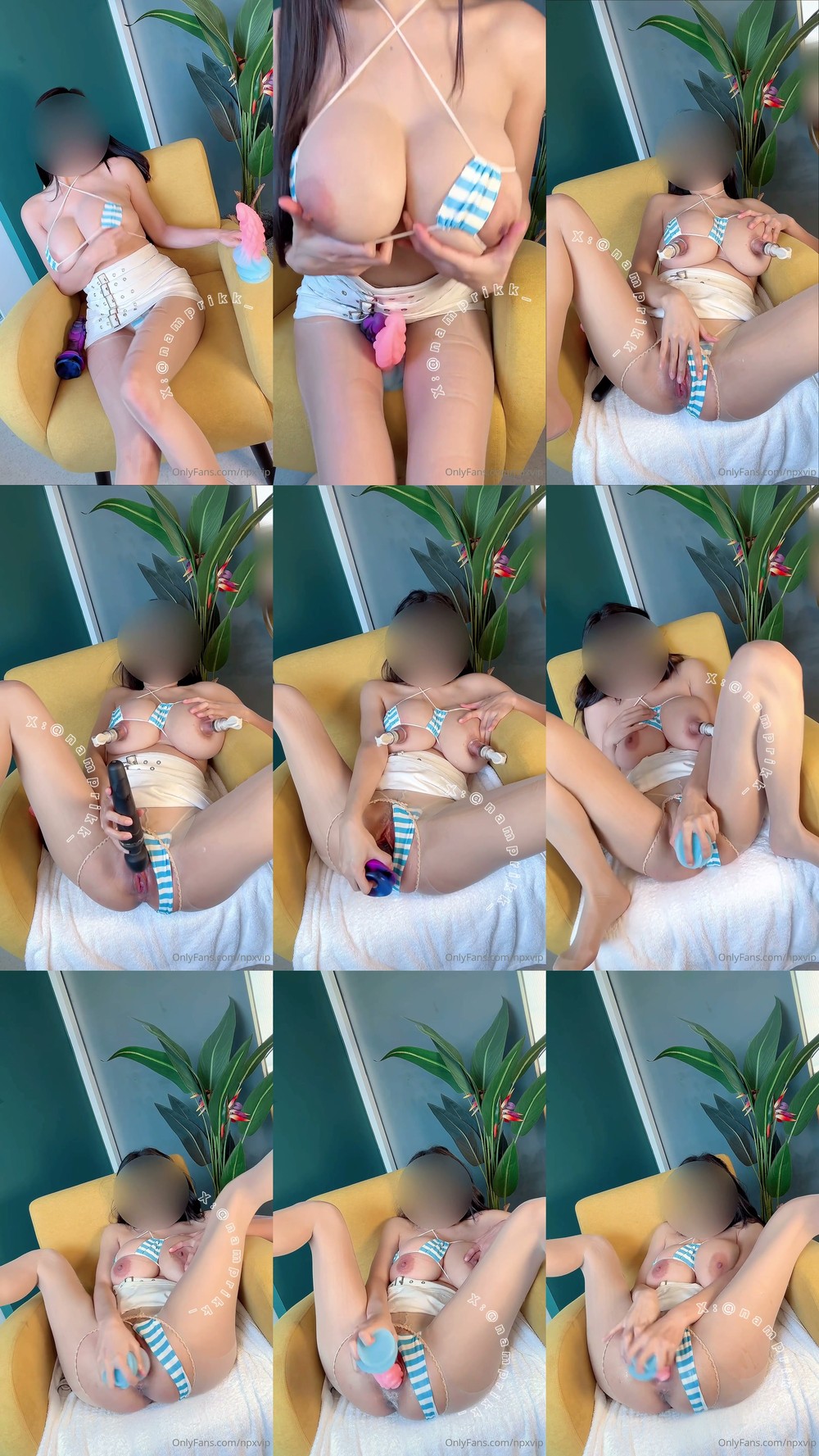 Scene screenshots from Npxvip Namprikk - Dildo Fucking (OnlyFans)