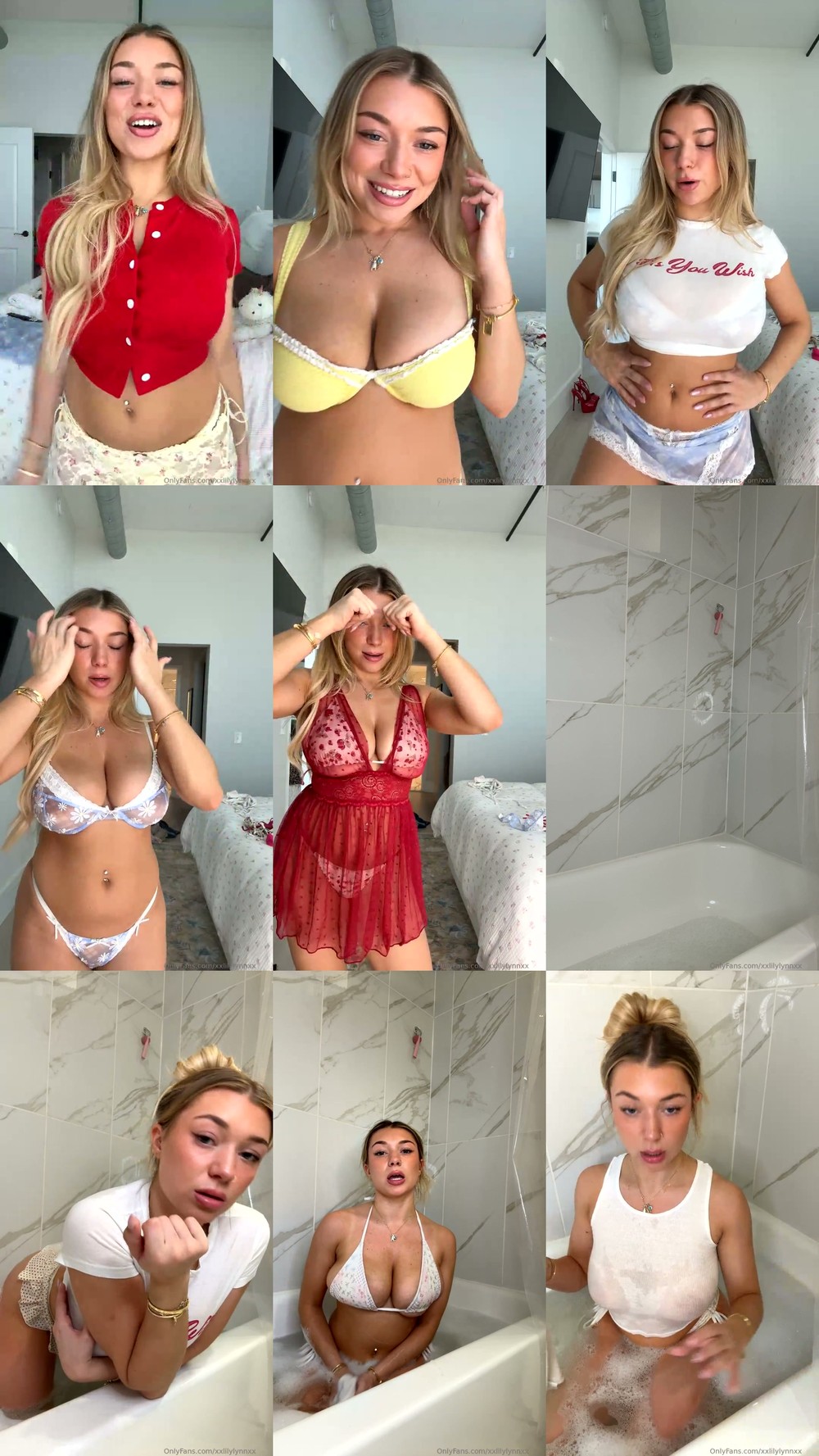 Scene screenshots from xxsarabrooksxx (sarabrooks444, xxlilylynnxx) - Bath Live (OnlyFans)
