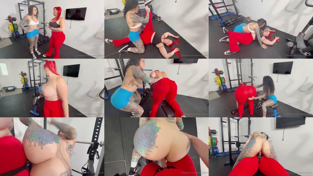 Scene screenshots from Jesse Switch X Bianca Bailee Strap On And Gym Content - Scene (OnlyFans)