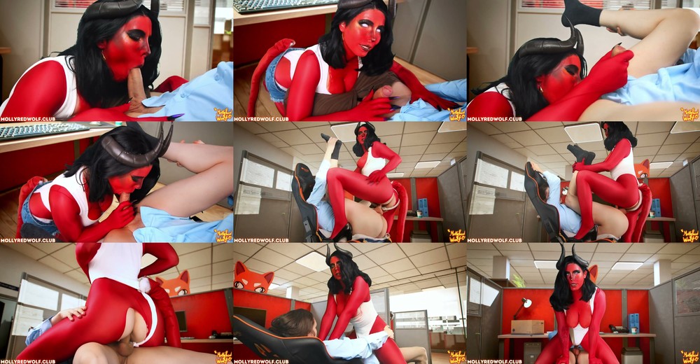 Scene screenshots from MollyRedWolf - No Work Today Malavolas Office Domination (OnlyFans)