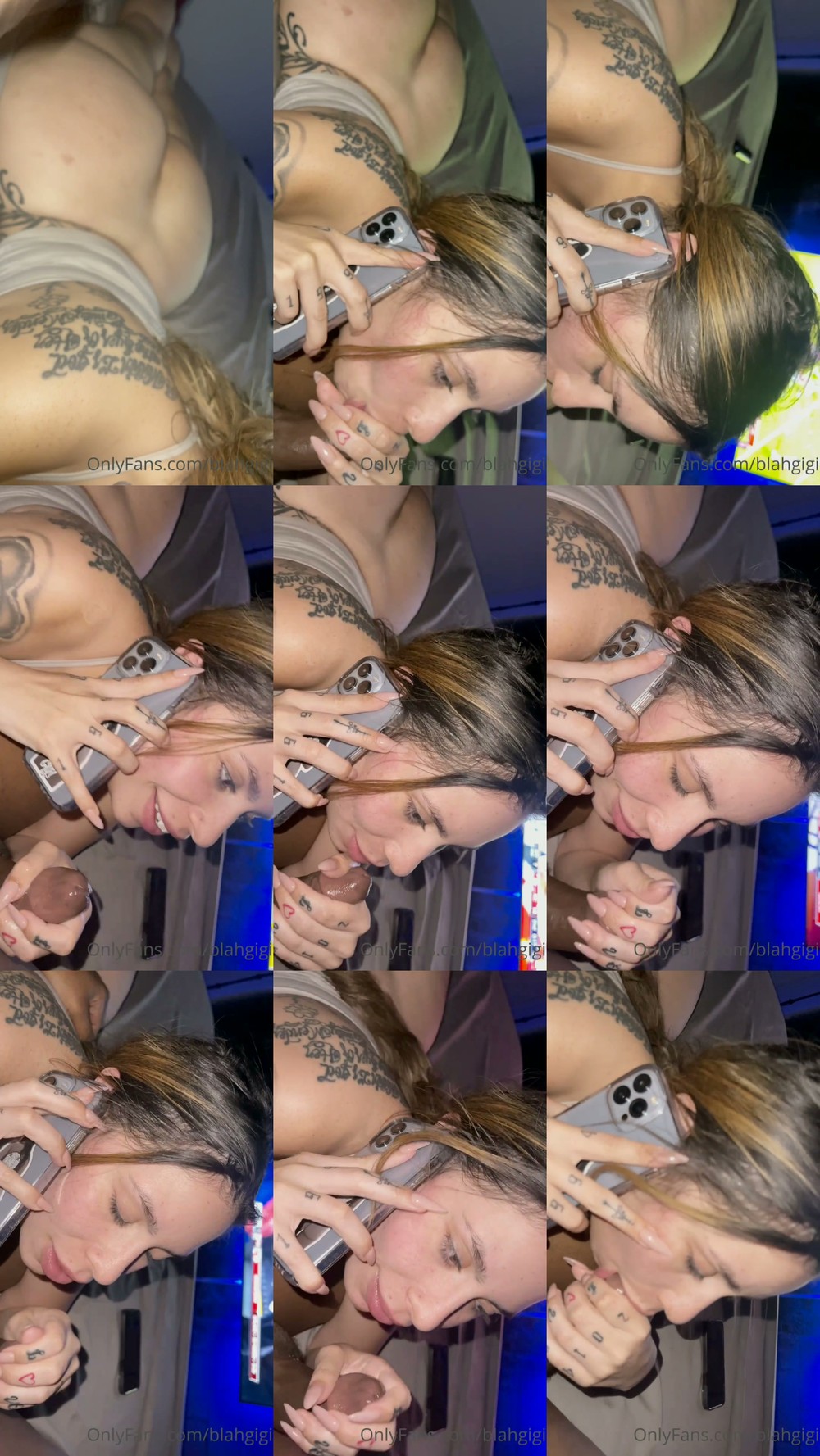 Scene screenshots from Gigi Torres (Blahgigi) - Phone Blowjob (OnlyFans)