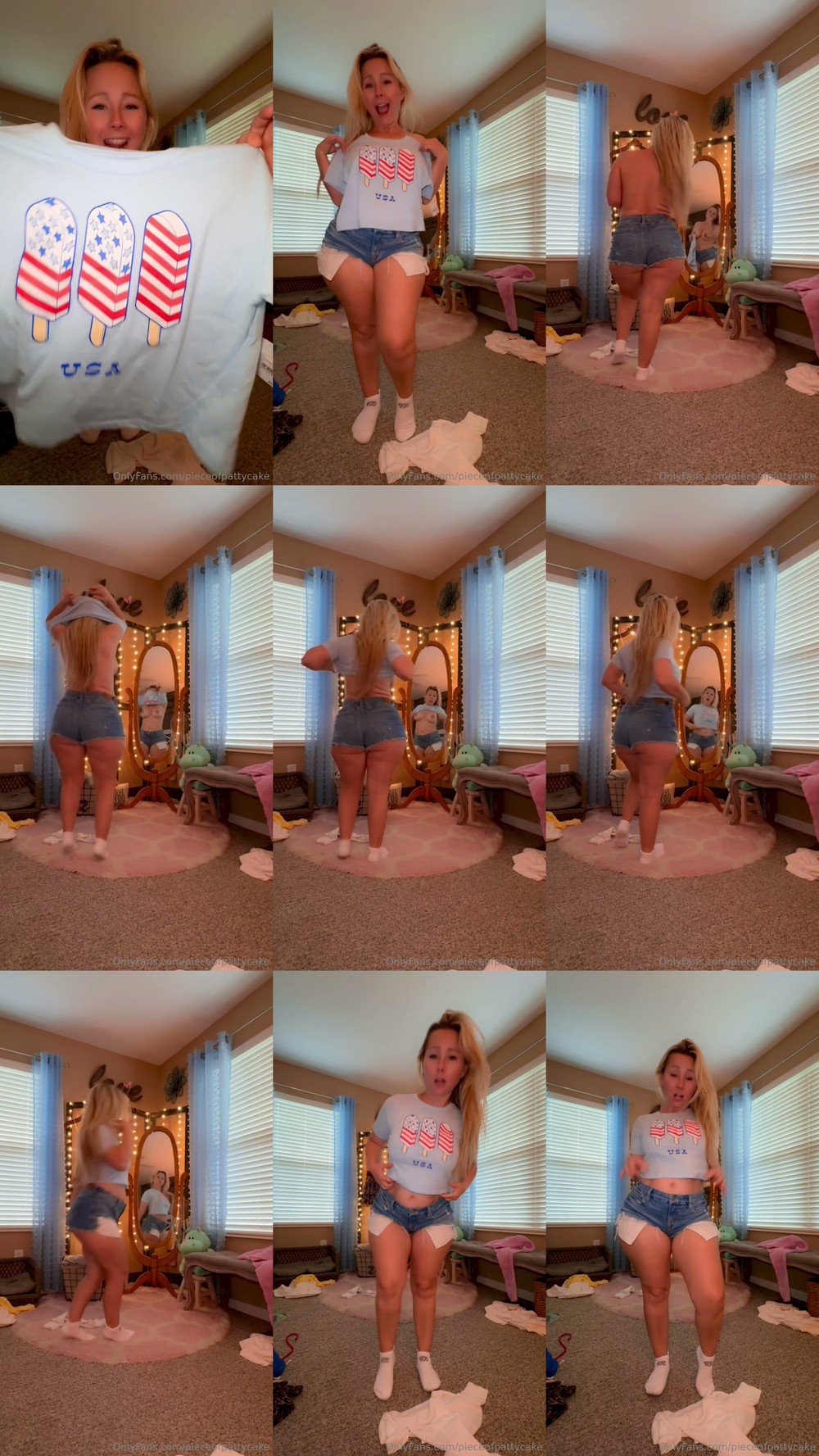 Scene screenshots from Sexypattycake - Topless In The Mirror PPV (OnlyFans)