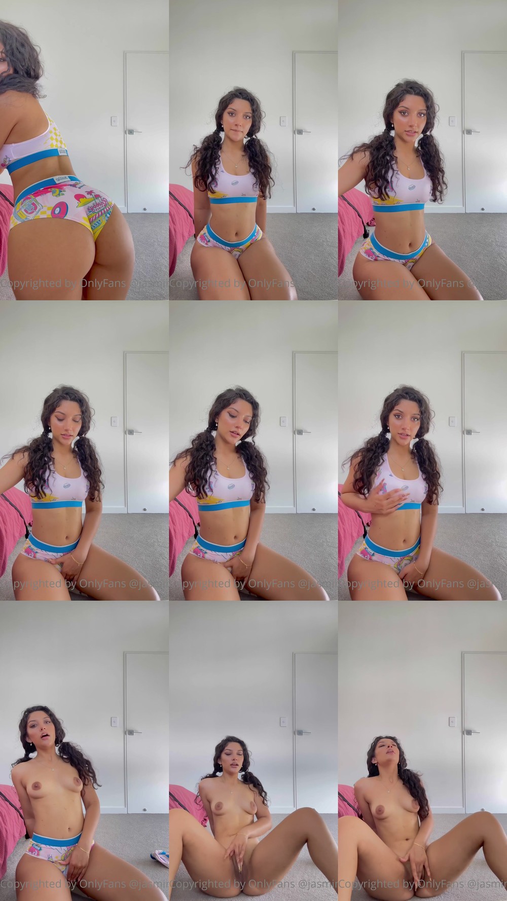 Scene screenshots from Jasminx - Watch Me Strip Out Of My Underwear And Top, And Play With My Pussy Till I Cum ,While I'm Telling You Exactly How To Stroke Your Cock And Cum With Me I Love Making You Cum Daddy (OnlyFans)