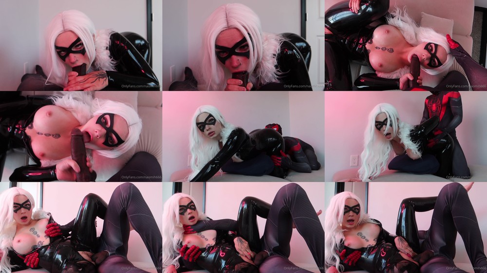 Scene screenshots from Naomih666 - Black Cat X Spider-Man Cosplay Sextape (OnlyFans)