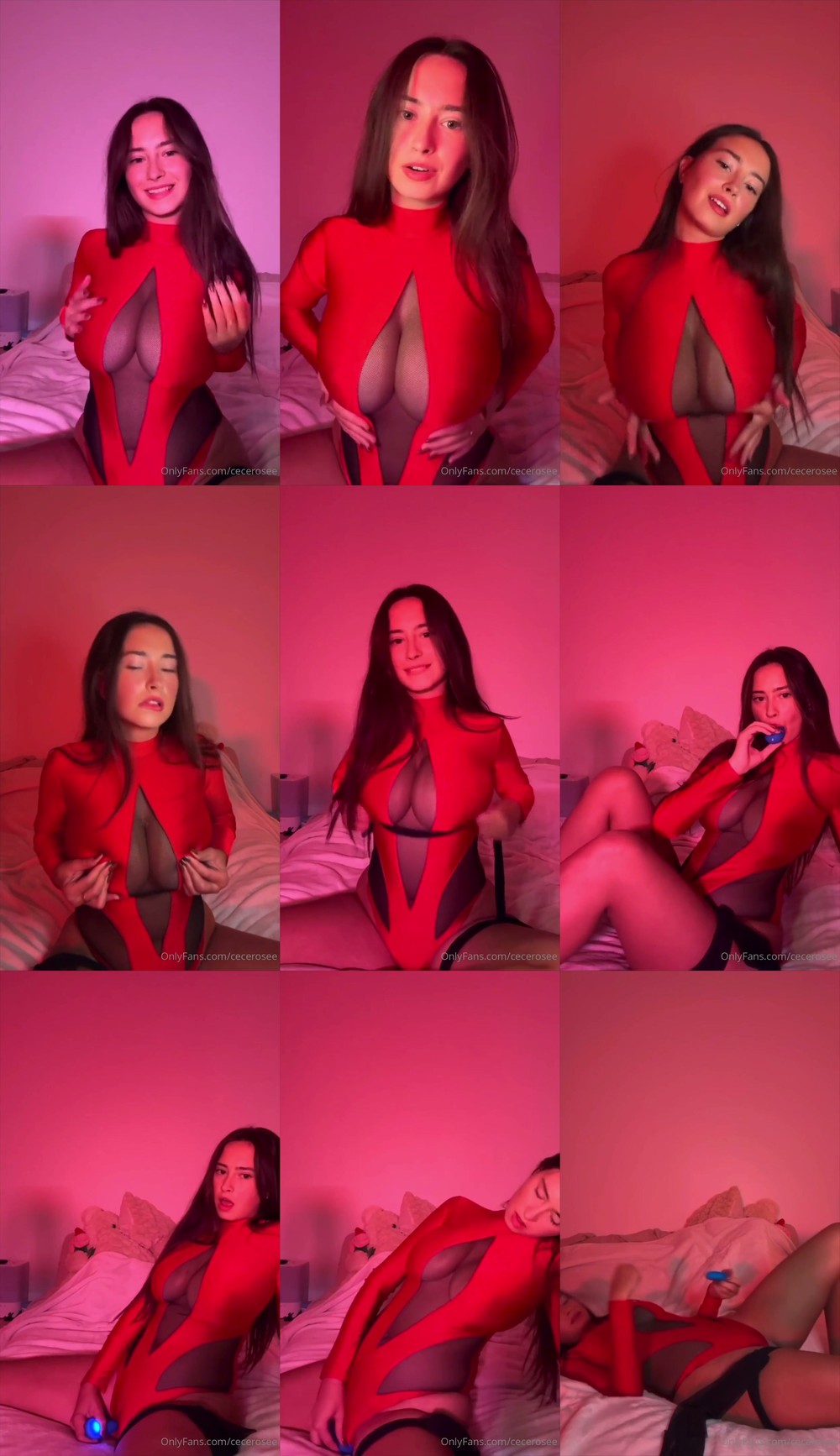 Scene screenshots from Cecilia Rose (Cece Rose) - Red dress (OnlyFans)