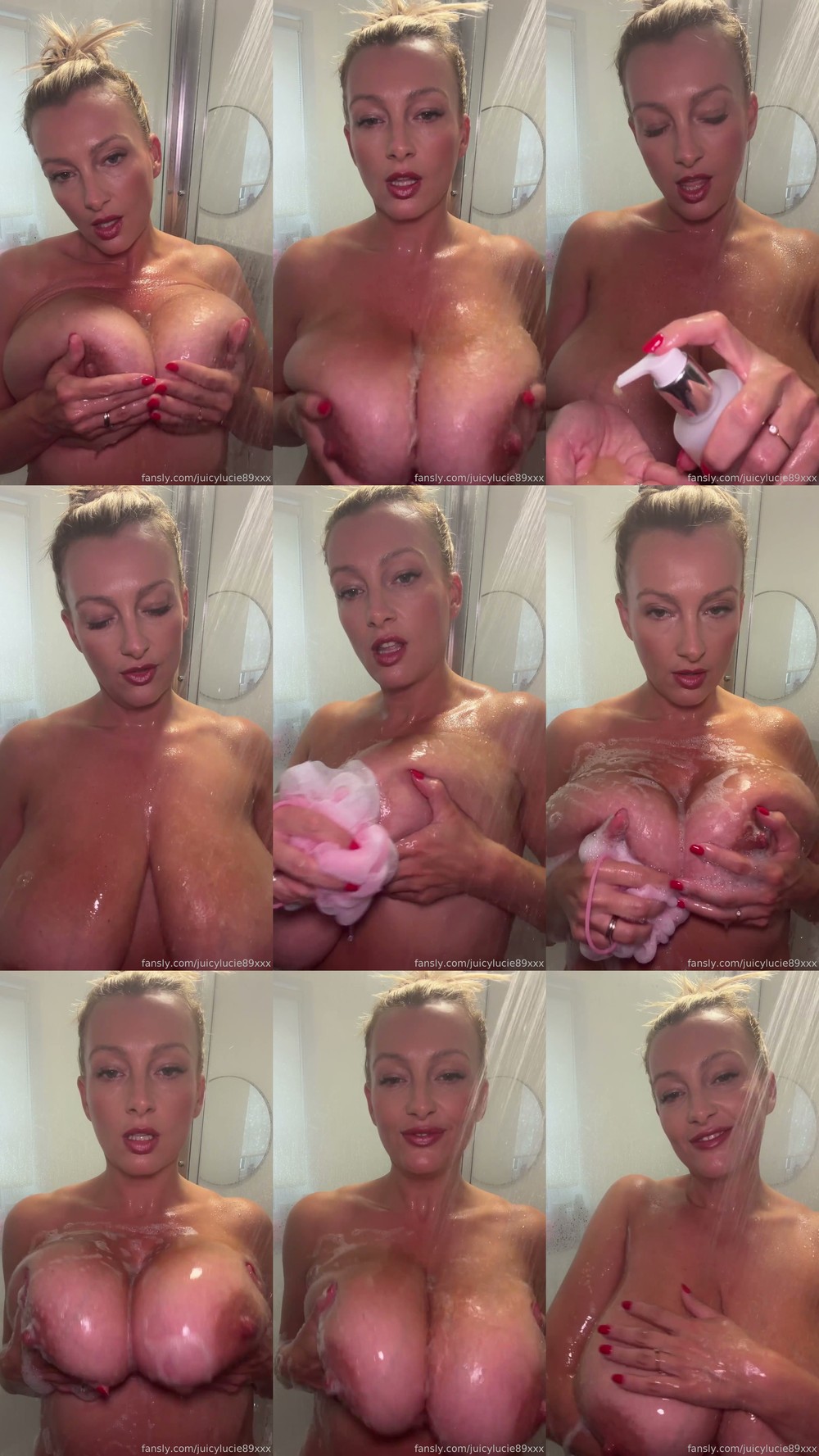 Scene screenshots from Miss Juicy Lucy - Needed A Cold Shower (OnlyFans)